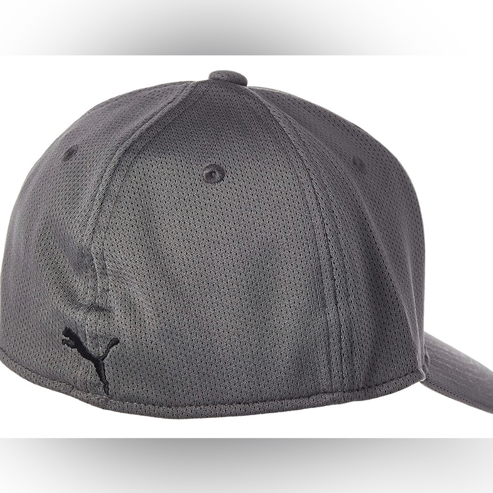Puma Unisex Stretch fit mesh cap. Grey/Black